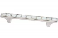 Ручка-скоба 96мм, никель глянец + перламутр