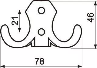 GTV: Мебельный крючок K-24 B0, золото WZ-B0-K24-03
