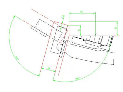 Hettich: 9072216: Угловой адаптер монтажных планок System 8099 угол 15°, цинковое литье