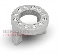 CENTER Ручка-кнопка 32мм серебро состаренное с кристаллами Сваровски: CNT.32K.AA