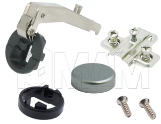 Петля прямая (180) площадка с евровинтами/хром мат круг.: C123158 с евровинтом/хр мат кр