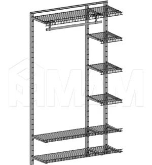 Home Space, прихожая ширина 1260мм, глубина 432 мм, 2 проема по 900 мм, 300 мм: HSK1260x432MT1