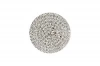 Накладка декоративная круглая d.30, отделка никель + горный хрусталь