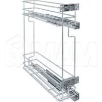 PARTNER Двухуровневая корзина 150 мм (бутылочница), направляющие плавного закрывания, левая: ELQHM152SXPR
