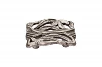 Ручка-скоба 32мм, отделка старое серебро с блеском