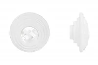 Ручка-кнопка, отделка белая матовая + горный хрусталь