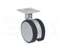 Опора двухколесная с площадкой, D60 мм, без стопора: 101.B2 GR