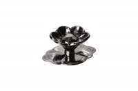 Ручка-кнопка "Афина" с накладкой, отделка никель чёрный