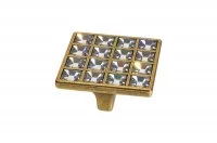 Ручка-скоба 32мм, отделка бронза "Валенсия" + горный хрусталь