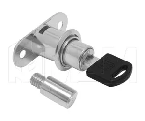 Замок для 2-х дверей, кнопочный + удл. элемент, хром: 506-12 CR PIN
