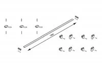 Карниз 3-х рядный L.2000мм, для потолочного крепления декоративных панелей, в комплекте с крепежом,