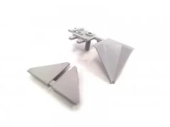 Комплект соединителей треугольного пристеночного бортика под вставку,(3ч.:2 загл., 90гр.внут) пластик, серый