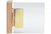 Петля вкладная для стекла, угол открывания 180°, отделка латунь