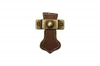 Ручка-серьга, отделка бронза &quot;Флоренция&quot; + кожа