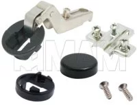 Петля угловая (+30) площадка с евровинтами/черн круг.: C123153 с евровинтом/черн круг