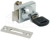 Замок-ручка для 1-ой двери, без сверления, выдвижной + отв. планка, хром: KA 407/5 CR