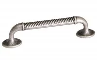 Ручка-скоба 96мм, отделка серебро античное