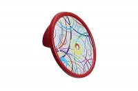 Ручка-кнопка 32мм, отделка красный + вставка