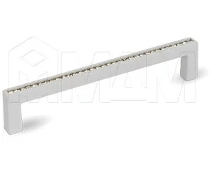 Ручка-скоба 128мм белый матовый с кристаллами Сваровски: WMN.335K.128.KRN3