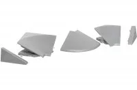 Комплект угловых элементов и заглушек для бортика 3504, цвет под алюминий