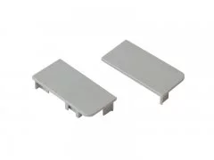 Комплект торцевых заглушек сплошных верхнего профиля GOLA Alphalux (2 части:L+R), пластик серый