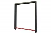 Опора для стола Ливерпуль, h.720, отделка черный бархат (матовый)+красный