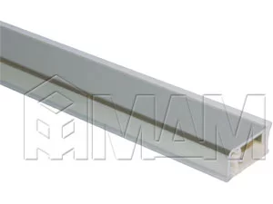 Плинтус алюминиевый прямоугольный горизонтальный L=4,2м, нержавеющая сталь: 62.0004.TR 4,2M