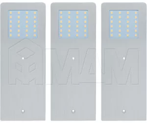 POLARx3 Комплект светильников с блоком питания, серебро, 24V, 190мм, нейтральный белый 4000К, 5W: PO24-S3-190NO-NW5