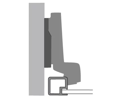 Hettich: 1064108: Петля Intermat 9936 для алюминиевых рам угол 95°, чашка TA22, вкладная навеска (B-2, 5)