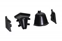 Комплект угловых элементов для овального бортика, цвет чёрный