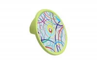 Ручка-кнопка 32мм, отделка лайм + вставка