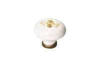 Ручка-кнопка, отделка бронза старая + керамика