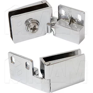 Компл. петель для стекл. двери, хром: D/15 CR.CH