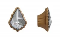 Ручка-кнопка, отделка золото матовое + горный хрусталь