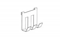 Крючок тройной 70мм, отделка белый бархат (матовый)