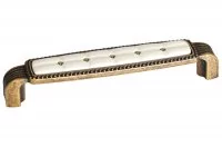 Ручка-скоба 128мм, отделка бронза "орваль" + керамика