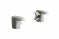 Комплект заглушек для профиля LED подсветки, отделка алюминий матовый (RAL 9006)