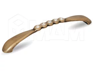 Ручка-скоба 160мм бронза состаренная с кристаллами Сваровски: 1027K.160.23