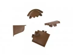 Комплект соединителей овального пристеночного бортика (VER%/35), (4ч.:2 загл., 90°внут.+90°внеш.)пластик, коричневый 96138