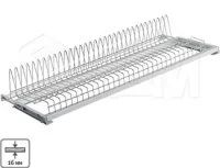 Посудосушитель для тарелок с гладкой рамкой и держателем задней стенки, 800 мм, хром: SV80VR16CP