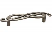 Ручка-скоба 96мм (левая), отделка серебро старое