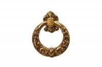 Ручка-серьга с накладкой, отделка бронза с красной патиной