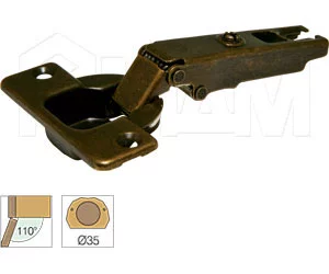 Петля Slide-on 95 стандартная (90/110) накладная, бронза: H95087A H