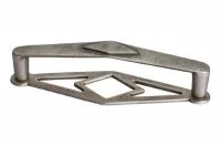 Ручка-скоба 96мм с накладкой, отделка старое серебро