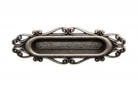 Ручка врезная 96мм, отделка серебро старое