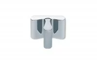 Ручка-кнопка, отделка сталь шлифованная + хром глянец