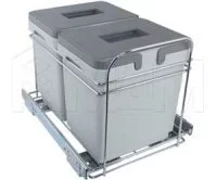 Система для утилизации мусора (2 ведра по 15 литров), направляющие Hettich плавного закрывания: PETHM402M