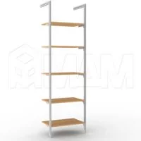 KALI, 1 секция, 2 L-образной стойки, для 5-ти деревянных полок, серебро: KL23SET1GR