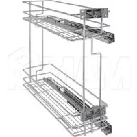 PARTNER Двухуровневая корзина 200 мм (бутылочница), направляющие плавного закрывания, правая: ELQHM202DXPR