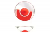 Ручка-кнопка, отделка транспарент + красный